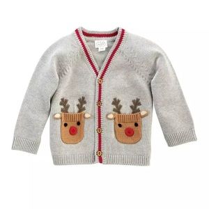 Mud Pie Baby Boy Reindeer Cardigan 9-12M